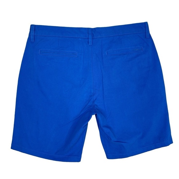Taylrd Chino Shorts Mens 33 x 9" Blue Slim Fit Flat Front Stretch - Picture 3 of 7